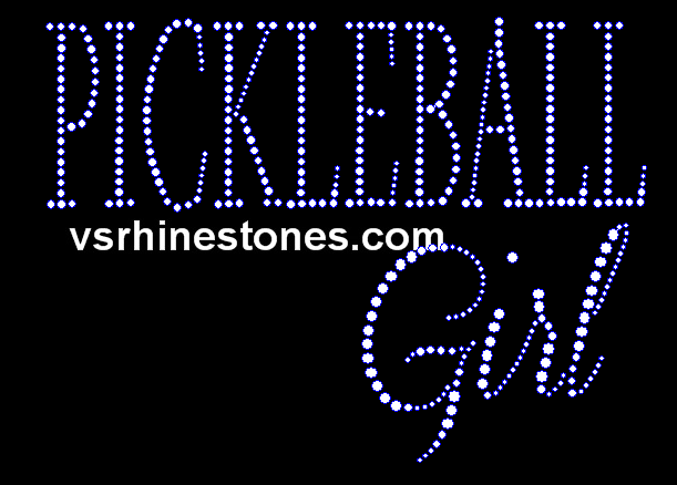 Pickleball Girl Rhinestone Transfer